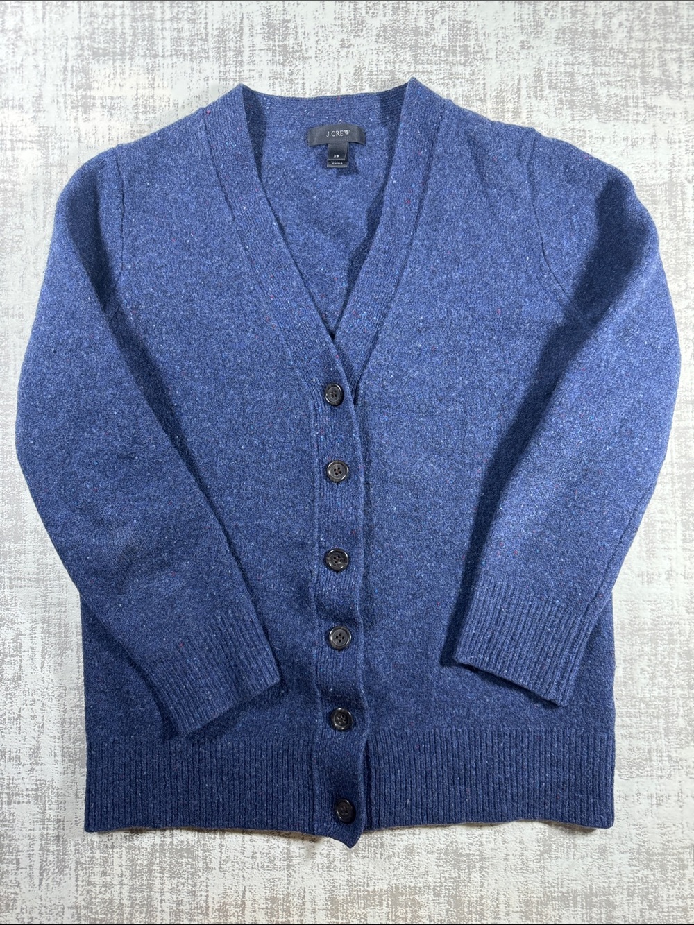 J. Crew Women’s Heathered Indigo Button-Front Cardigan size XS 21X17PTP